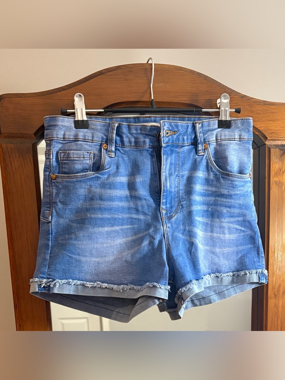 Celebrity Pink Faded High-Waisted Blue Denim Jean Shorts